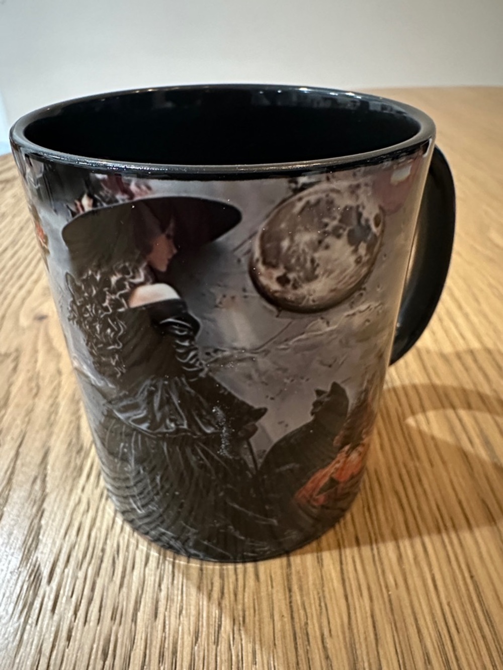 Gothic Moonlit Witch Ceramic Coffee Mug - Black